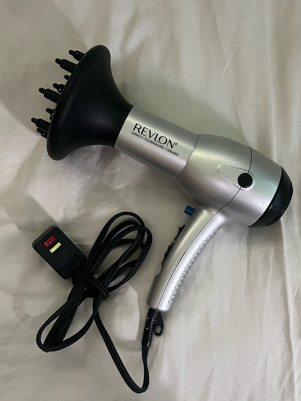 Revlon Silver Hair Dryer with Diffuser Attachment
